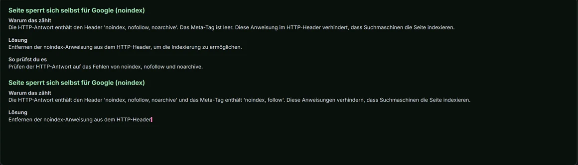 Fenster KI-Text: die KI schreibt Wort für Wort, mit Überschrift und Abschnitten je Befund