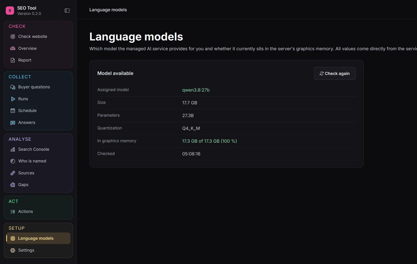 Language models area with the assigned model and its state